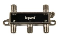 Legrand - OnQ 4 Way Cable Splitter, Coaxial Cable Splitter for Home Office or Theater, Signal Splitter for MoCA-Capable Networks, VoIP and DOCSIS 3.0 Networks, Black, VM2204V1