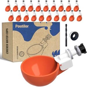 20 Pack Large Automatic Chicken Waterer Cups | Chicken Water Feeder | Poultry Water Feeder Kit | Tee Fittings Poultry Feeder Cups for Chicks, Duck, Turkey, Goose