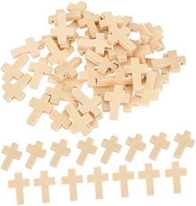 VILLFUL 50 Piezas Cruz Colgante Madera Decoración Jesús Colgante Colgante Encantos Para Pulseras Miniatura Cruz Mini Cruz Colgante Cruz Encantos Joyería Hacer Accesorios