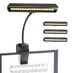 BrightArk 19 LED Music Stand Light,Clip on Light for Music Stands,Eye Caring USB Rechargeable Piano Light Reading Light,3 Color & 5 Brightness,Ideal Music Gifts,Perfect for Piano,Reading,Orchestra