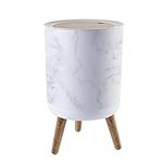 Small Trash Can with Lid Marble gra