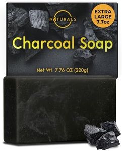 O Naturals Pastilla de Jabón de Carbón Activado para Hombres y Mujeres - Pastilla Corporal Desintoxicante con Manteca de Karité y Aceite de Menta