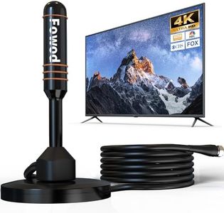 HD Digital TV Antenna Small Indoor Outdoor, Includes Magnetic Base and 360° Reception Support Smart 4K 1080P Fire and All Older TV's HDTV Television for Free Local Channels -10ft Coax Cable