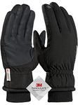 Winter Gloves for Men, TRENDOUX Waterproof Mens Winter Glove for Women 3M Thinsulate -30℉, Touchscreen, Windproof Cuff, Thick Thermal Wicking Insert, Bike Snowboard Snow Running (Black L)