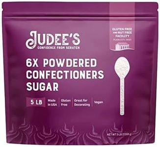 Judee’s 6X Powdered Confectioners Sugar 5 lb - 100% Non-GMO, Gluten-Free, and Nut-Free - 6X Size Perfect for Icing, Frosting, and Dusting Baked Goods
