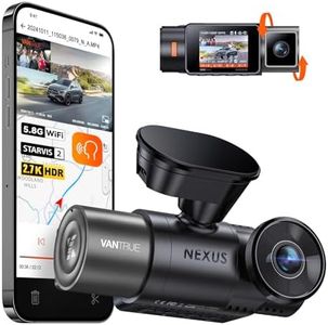 Vantrue N2X 2.7K Uber Dash Cam Front and Inside, 5.8G WiFi Dual Dash Camera for Car w/HDR IR Night Vision, STARVIS 2, GPS, 2.5K/60FPS, 24/7 Parking Mode, Voice Control, Support 512GB Max