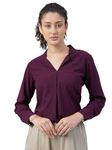 Sharma Group Women's Regular Fit Cotton Blend Shirts (RCT-deep-Wine-XL)