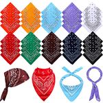 40 Pcs Multi Purpose Bandana Gift Sets Paisley Bandanas Bandana Headbands Head Bandana Polyester Head Wrap Scarf Wristband (Mixed Colors)