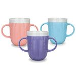 Boscul Two Handled Mug, Ideal for Weak Grip, Arthritis Disability Drinking and Aid Easy Drinking for Elderly, Double Handed 3 Colours 310ml (Purple)