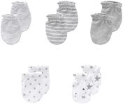 JELYLOVE 5 Pack Unisex New Born Boy Girls No Scratch Mittens Cotton Soft Baby Gloves Accessory 0-3 Months Baby Essentials