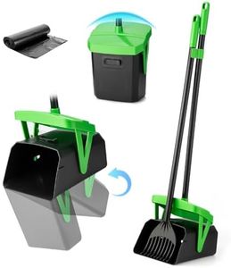 FUSBUNTY Pooper Scooper Swivel Bin & Rake with 20 Waste Bags, Dog Pooper Scooper with Bag Attachment for Large Medium Small Dogs, Poop Scooper with Lid for Lawn Yard Dog Kennel