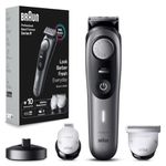 Braun All in One Trimmer for Men BT9420 From Gillette, 180-Min Runtime, Cordless, Lifetime Sharp Metal Blades, 40 Length Settings, Premium Case & Charging Stand, Waterproof, Precision Comb, 11-in-1