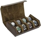 Contacts Luxury Leather Watch Case for Men Large Capacity Watch Travel Box Watches Storage Organizer Display Holder for 8 Pcs Watches