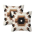 Boho Black Brown Throw Pillow Cover Boho Geometric Farmhouse Decorative Throw Pillowcase Indoor Outdoor Cushion Cover Tribal Pattern Aztec Pillowcase for Couch Bedroom 20 x 20 Inch Set of 2