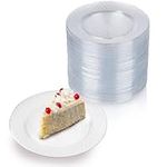 Prestee 100 Clear Plastic Plates, 6.25" Clear Plastic Dessert Plates, Round Party Appetizer Plates Disposable, Small Plastic Plates, Clear Plates for Party, Small Cake Plates for Weddings & Holidays