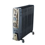 Bajaj Majesty OFR 13 Fin Plus 2900W Oil Filled Room Heater For Home|Easy Breathing*|DuraProtek™-Anti-leak fins|3-Yr Warranty By Bajaj|400W PTC Ceramic Fan Heater|3-Heat Setting 1000W/1500W/2500W|Black