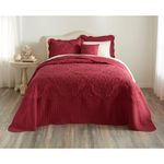 BrylaneHome Amelia Bedspread - Queen, Berry Pink