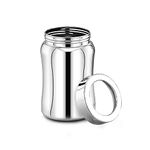 MAXIMA Tulip Stainless Steel Canister - Elegant Circular Design for Tea, Coffee, and Spices | Leak Proof | Airtight Kitchen Storage Container (500ml, SI-2103)