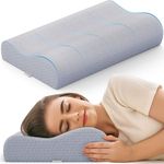 FOVERA Cervical Pillow for Neck Pain | 2 Years Warranty | for Spondylitis Neck & Shoulder Pain, Orthopedic Memory Foam Pillow for Sleeping, King Size, 24 x 15 x 4.5 Inch, Grey Jacquard, Pack of 1