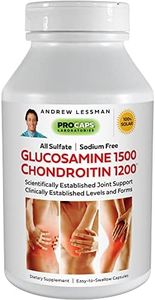 Andrew Lessman Glucosamine 1500 Chondroitin 1200-150 Capsules - 100% Sulfate Form, Research Established Ingredients and Levels for Support of Healthy Joint Tissue. Small Easy to Swallow Capsules