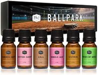 P&J Trading - Ballpark Set of Scented Oils - Caramel Corn, Cotton Candy, Cola, Bubble Gum, Leather, Fresh Cut Grass Fragrance Oils for Candle Making, Soap Making, Diffuser Oil