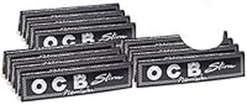 Beamer Smoke 12 OCB Premium King Size Slim Cigarette Rolling Papers Packs (32 Paper Leaves Per Pack) + Sticker