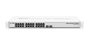 Mikrotik CSS326-24G-2S+RM Managed Gigabit Ethernet (10/100/1000) Supports Power Over Ethernet (PoE) 1U Network Switch, White