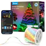 Govee Christmas String Lights, Halloween Decorations Indoor, 20M RGBIC Indoor Lights with 200 LED Lights, App Control with 99+ Dynamic Scene Modes, IP65 Waterproof, Sync with Music, Alexa Compability