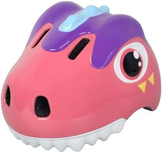 HUGGAH Dinosaur Bike Helmet for 1-3-5-8 Toddler Baby Kids, Lightweight Bicycle Helmet for Cycling Skateboard Roller Skate & Multi-Sports,2 Sizes for Boys and Girls (Pink)