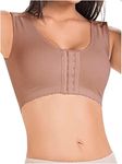 MariaE 9304 Front Closure Full Coverage Back Support Posture Corrector Post Surgery Bra for Women Mocha 3XL