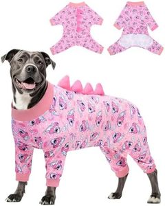 CuteBone Dinosaur Costume Dog Pajamas, Stretchy Spandex Crystal Velvet Sleepwear Coat for Small Dogs, Soft & Warm Pet Outfit Clothes for Cold Weather, Cozy Pullover Design COSP09-4XL