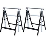 RUN.SE 2 PCS Lifting Folding Sawhorses - 440 lbs Capacity Height Adjustable Heavy Duty Support Frame Portable Lifting Support Stand for Workbench