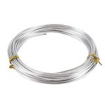 Pandahall 32.8 Feet Aluminum Wire Flexible 1.5mm/15gauge Metal Artistic Beading Wire for Floral Jewelry Making (Silver)