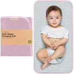 Portable Diaper Changing Pad - Waterproof Foldable Baby Changing Mat - Travel Diaper Change Mat - Lightweight Changing Pads for Baby - Baby Changer - Machine Washable - Small Changing Pad (Sweet Pink)