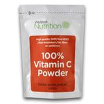 Pure Vitamin C Powder - 100% Ascorbic Acid Vitamin C Powder, Pharmaceutical Grade - Nothing Added, Non GMO & Made in The UK (500g).