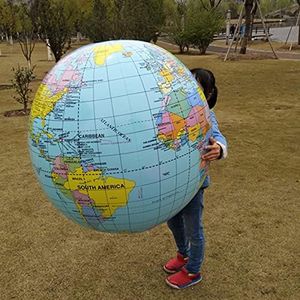 SWR 36 Inch Giant Inflatable Globe, Beach Ball, Children's Geographic Spectrum (PVC)