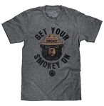 Tee Luv Smokey Bear T-Shirt - Get Your Smokey On Graphic Tee Shirt (Graphite Heather) (M)