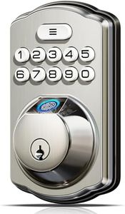 Veise Fingerprint Door Lock, Keyless Entry Door Lock, Electronic Keypad Deadbolt, Biometric Smart Locks for Front Door, Auto Lock, Anti-Peeking Password, Easy Install, Satin Nickel