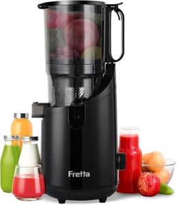 Fretta Cold Press Juicer,Masticating Slow Electric Juicer Machines with 250W Powerful Motor,1.8L Large Capacity & 135mm Wide Chute,Fit Whole Fruit & Vegetable Juicing, BPA-Free,High Yield, Black