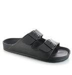 ella Ladies Double Buckle Slides (Black, uk_footwear_size_system, adult, women, numeric, medium, numeric_5)
