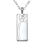 Alexander Castle 925 Sterling Silver Charles Rennie Mackintosh Necklace for Women Teens Girls with 18" Silver Chain & Jewellery Gift Box - 21mm x 8mm