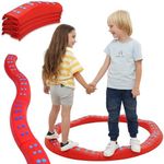 Special Supplies Wavy Circle Balance Beams Stepping Stones for Kids, 8 Pc. Set, Non-Slip Textured Surface and Slip Resistant Floor Rubber Edges, Promote Agility, Strength, Active Play