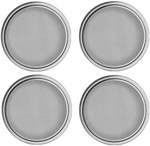 4 pack Mason jar Sprouting Lids wide mouth- stainless steel sprouting lids for wide mouth mason jars, growing Bean, Broccoli, seed