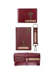 AICA Personalised Name & Charm Leather Wallet Combo Hamper Gift Set for Men (Wine) | Customized Diwali Gift for Men Friends Family Office Colleagues Employees | Diwali Gift Bulk