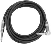 Seismic Audio SAGC10R-Black 10-Feet TS 1/4-Inch to 1/4-Inch Right Angle TS Guitar Cables, Black