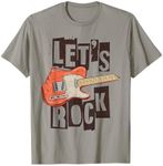 Let's Rock Electric Guitar Music Lover Band Guitarist Retro T-Shirt