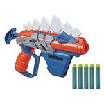 Nerf DinoSquad Stegosmash Dart Blaster, 4-Dart Storage, 5 Official Nerf Darts, Dinosaur Design, Stegosaurus Spikes 5010993800186