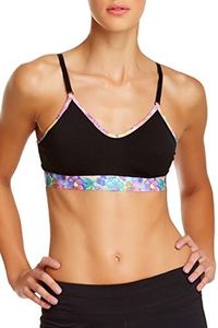 Balanced Tech Printed Performance Seamless Sports Bra - Black Floral - Medium