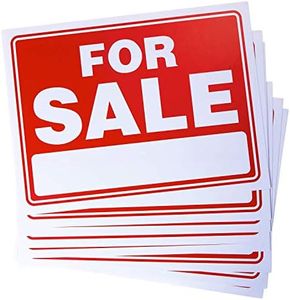 Katzco 9 X 12 Inches For Sale Sign - Pack of 8 All-Weather Plastic Coated Tags for Car Sales, Advertising Signage, Business Purposes, Commercial Posts in Stores, Garage, Booths