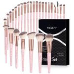 Makeup Brushes, MAGEFY 28 PCS Premium Synthetic Makeup Brush Set Foundation Brush Powder Concealers Eye shadows Brush - Pink